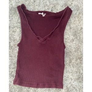 Maroon V-neck Tank top